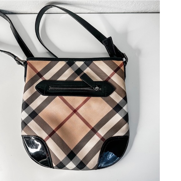 Burberry Dryden Patent Leather and Nova Check Crossbody Bag - Picture 7 of 14